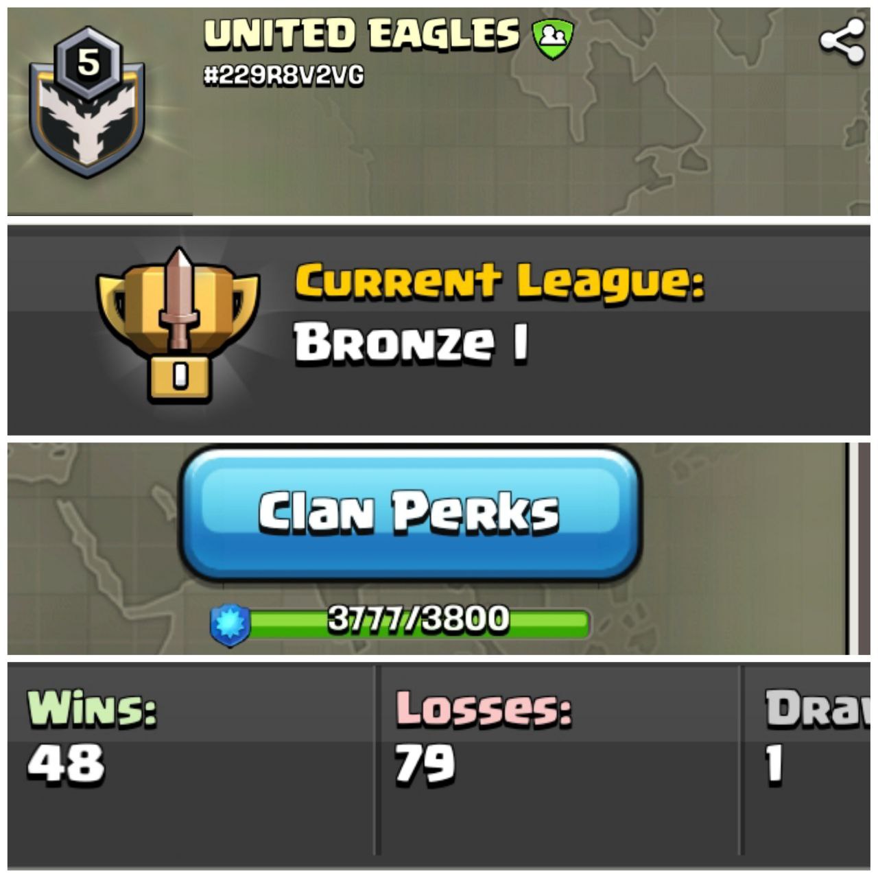 Lvl-5 -- UNITED EAGLES -- Bromze 1 -- Brilliant and Superb Name And League